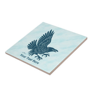 Dancing Blue Raven Kakelplatta