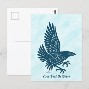 Dancing Blue Raven Vykort