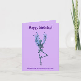 Dancing Blue Skeleton Humorous Happy Birthday Kort