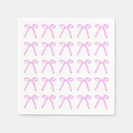Dancing Bows Cocktail Napkin i Party Rosa Pappersservett