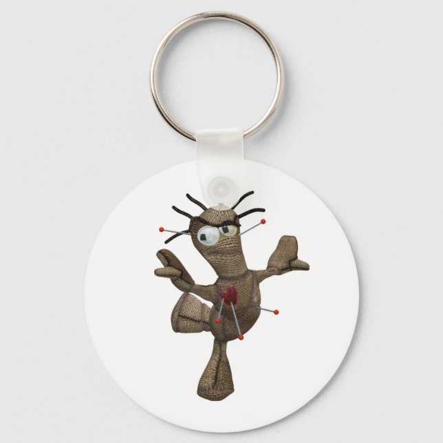 Dancing Brown Voodoo Doll Nyckelring (Framsida)