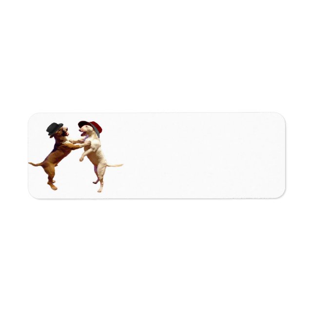 Dancing Bull Terrier Return Address Label Returadress Etikett (Framsidan)