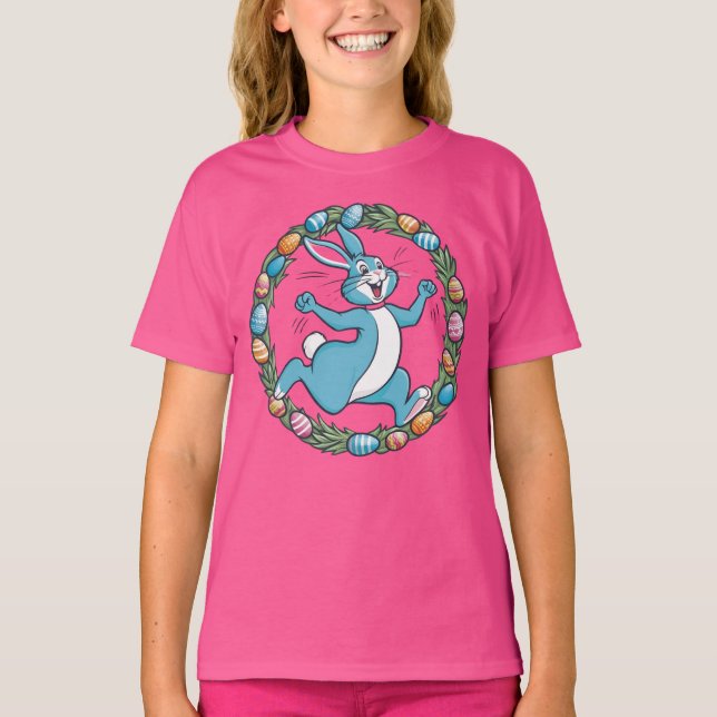 Dancing Bunny of Påsk Meadow T Shirt (Framsida)