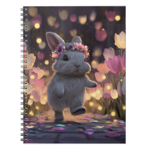 Dancing Bunny Twilight Tulip Notebook Anteckningsbok