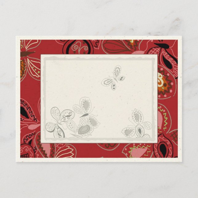 Dancing Butterfly in Red Vykort (Framsida)