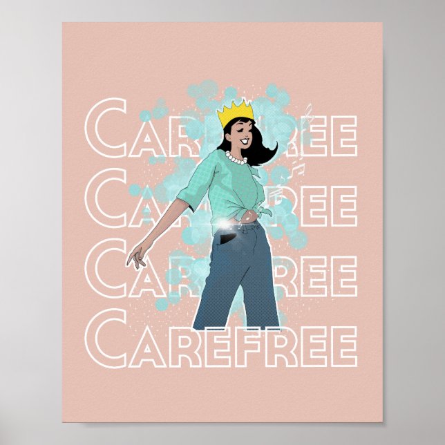 Dancing Carefree Girl Girl Poster (Framsidan)