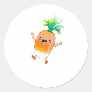 Dancing Carrot Sticker Runt Klistermärke