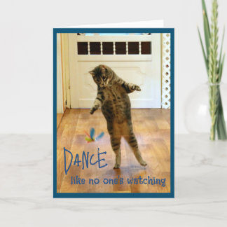 Dancing Cat Birthday Tack Kort