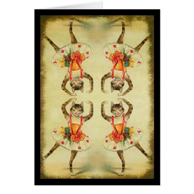 Dancing Cat Hälsningskort (Framsidan)