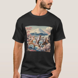 Dancing cats and Mt.Fuji T Shirt
