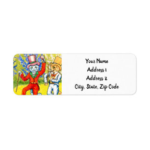 Dancing Cats Returadress Etikett