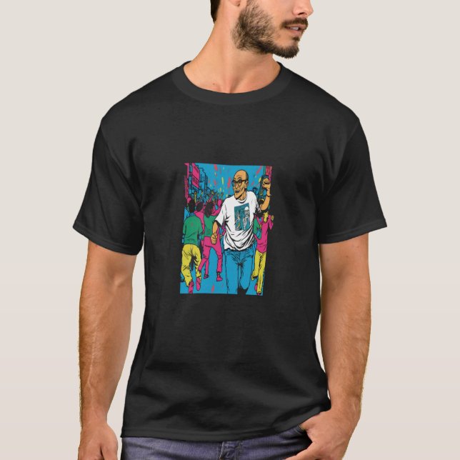 Dancing Champion Pappa Retro Pop Dancer Pappa 1 T Shirt (Framsida)