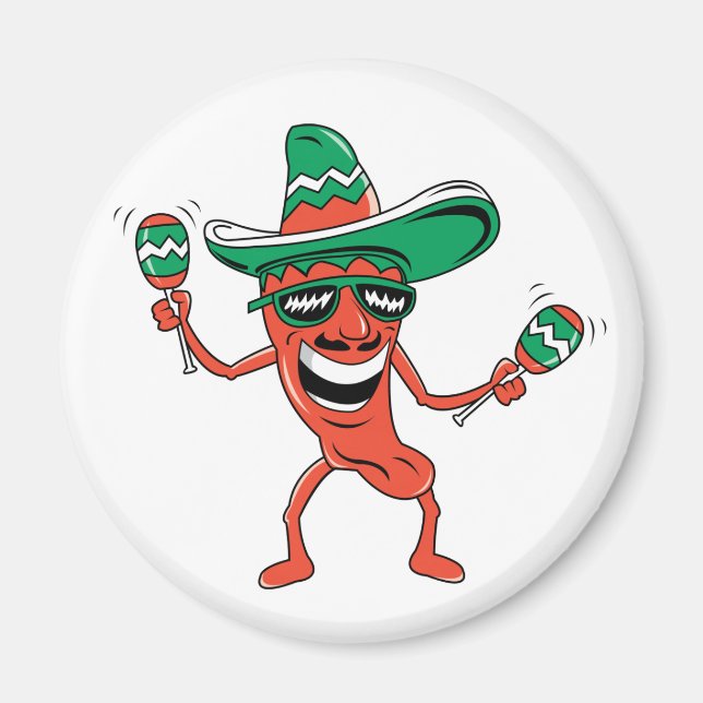 Dancing Chili Pepper Magnet (Framsidan)