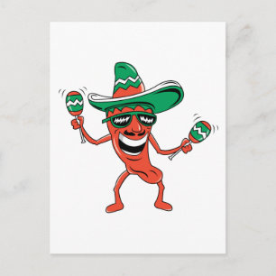 Dancing Chili Pepper Vykort