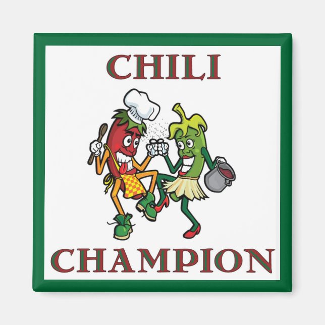 Dancing Chili Peppers Chili Champion Magnet (Framsidan)