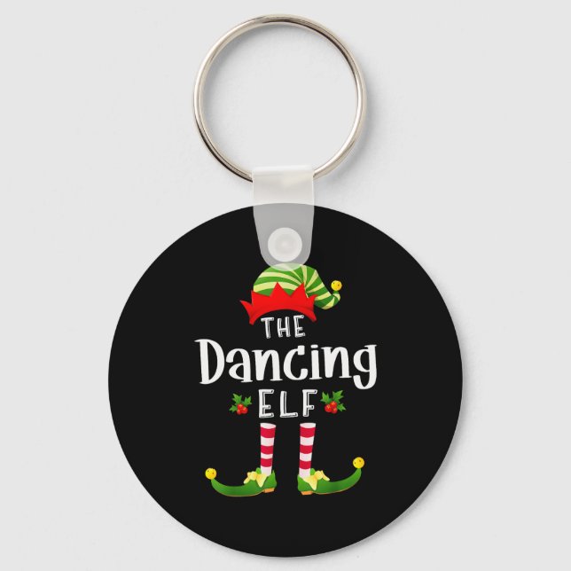 Dancing Christmas Elf Matching Pajama X-mas Party  Nyckelring (Framsida)