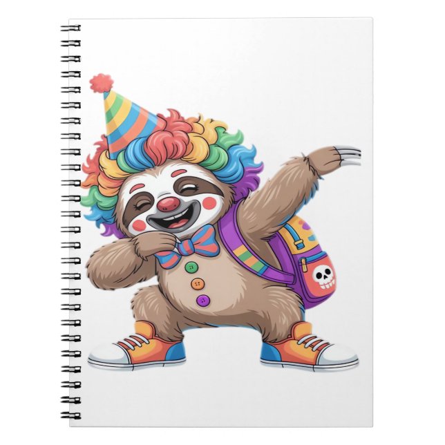 Dancing Clown Dabbing Spooky Halloween sloth Overs Anteckningsbok (Framsidan)