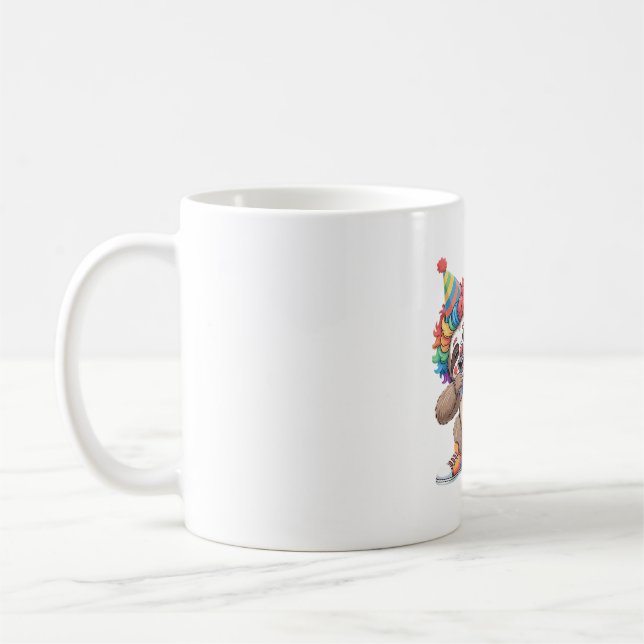 Dancing Clown Dabbing Spooky Halloween sloth Overs Kaffemugg (Vänster)