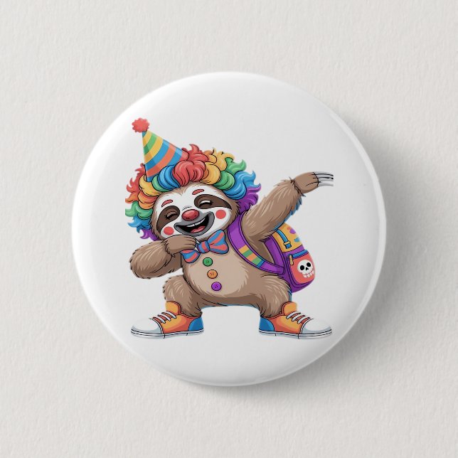 Dancing Clown Dabbing Spooky Halloween sloth Overs Knapp (Framsida)