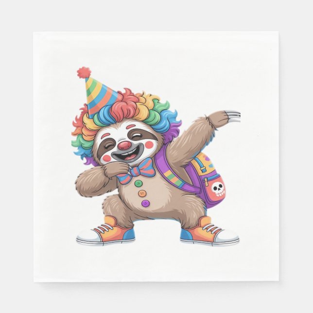 Dancing Clown Dabbing Spooky Halloween sloth Overs Pappersservett (Framsidan)