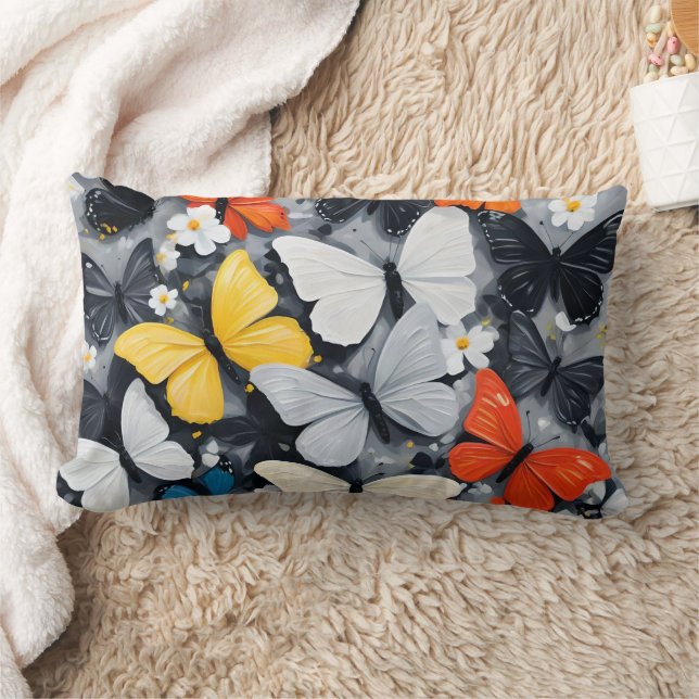 Dancing Colorful Butterfly Acrylic Art. Lumbarkudde (Filt)