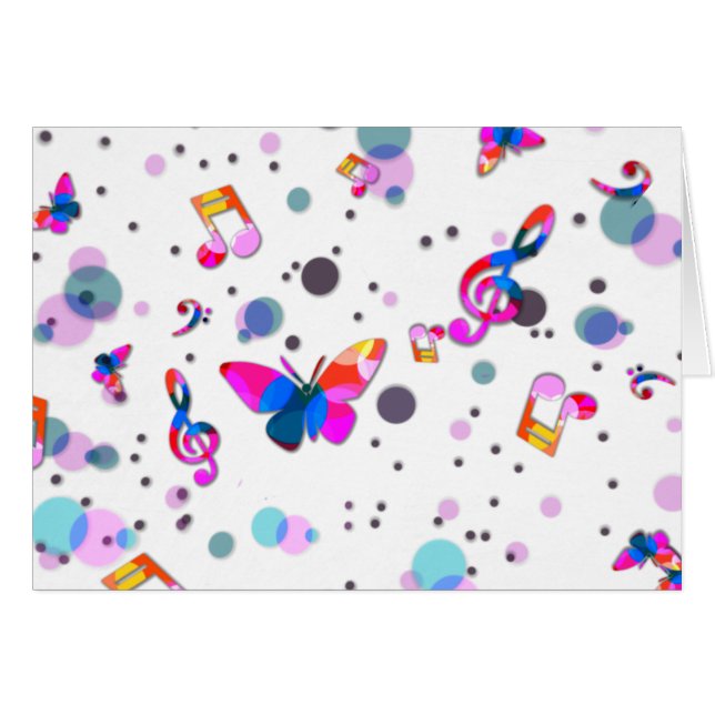 Dancing Colorful Music Hälsningskort (Framsidan Horizontal)