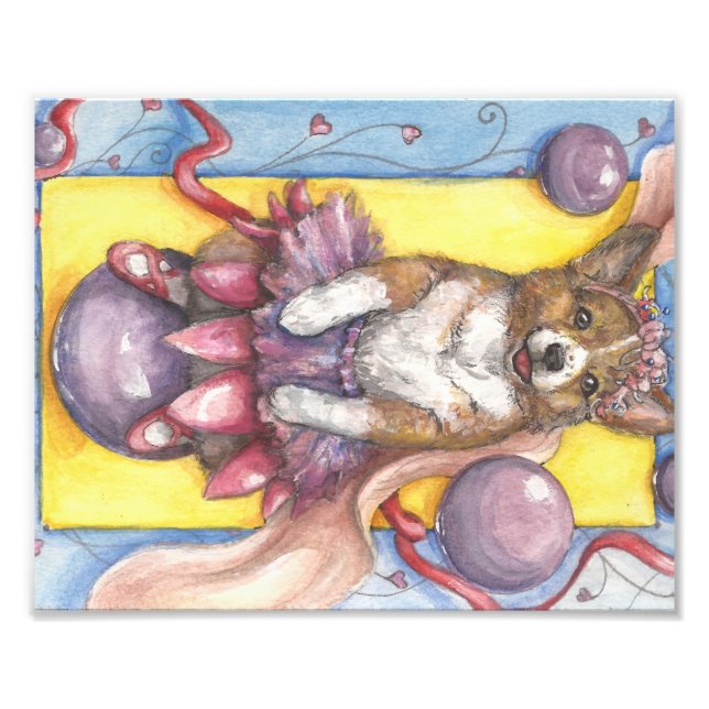 Dancing Corgi Fototryck (Framsidan)