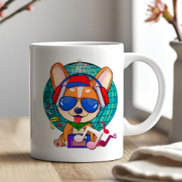 Dancing Corgi Kawaii Cute Kaffemugg