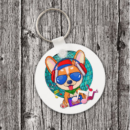 Dancing Corgi Kawaii Cute Nyckelring
