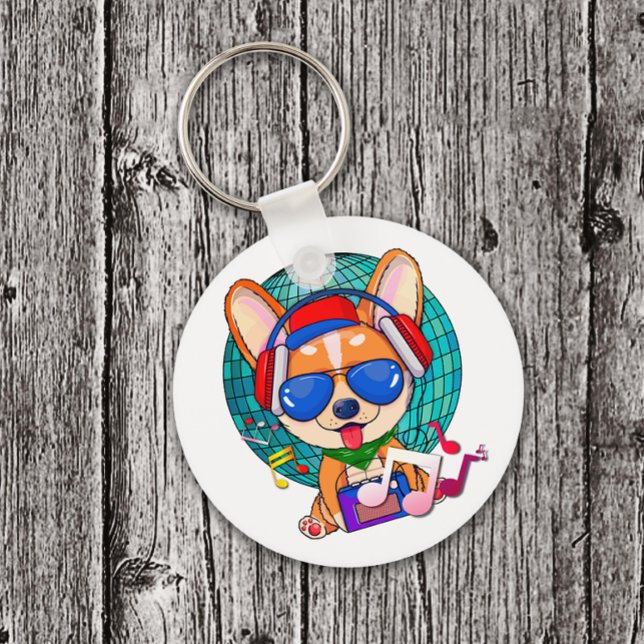 Dancing Corgi Kawaii Cute Nyckelring (Dancing Corgi Keychain)