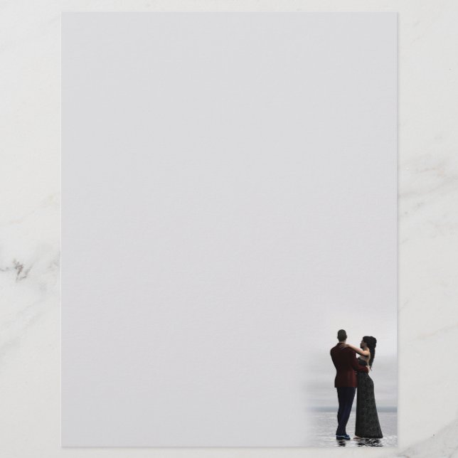 Dancing Couple Letterhead Stationery (Framsida)