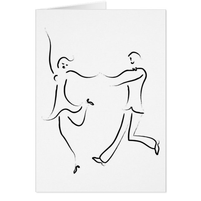 Dancing Couple Sketch Hälsningskort (Framsidan)