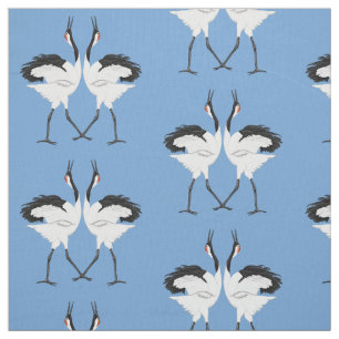 Dancing Cranes Fabric Tyg