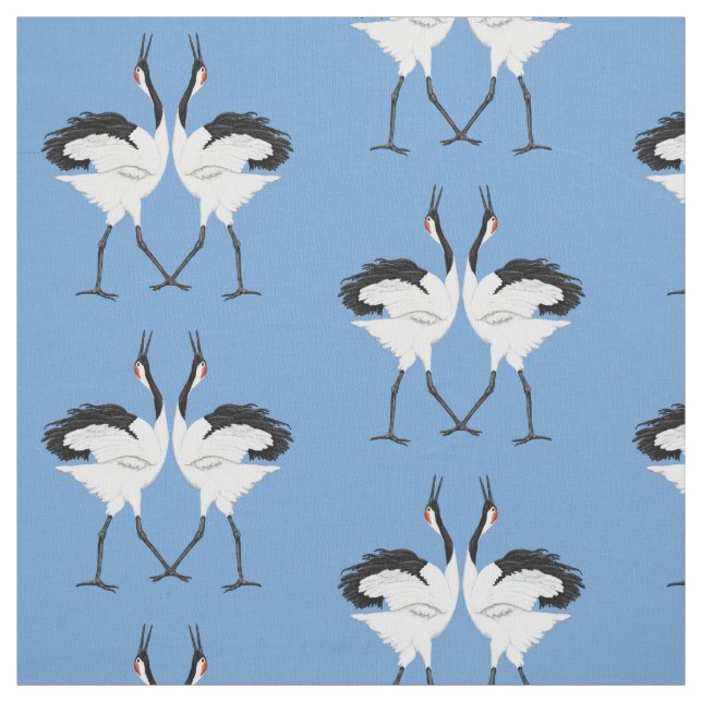 Dancing Cranes Fabric Tyg (Provkarta)