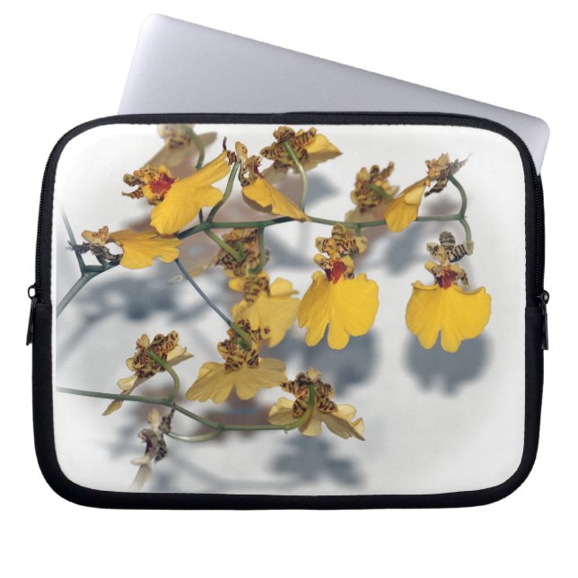 Dancing Dam Gult Oncidium Orchids Laptop Fodral (Framsidan)