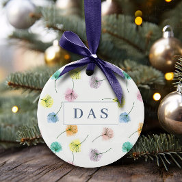 Dancing Dandelions | Blommönster för vattenfärg Julgransprydnad Keramik