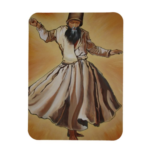 Dancing Dervish Ottoman Dynasty Art Magnet (Vertikal)