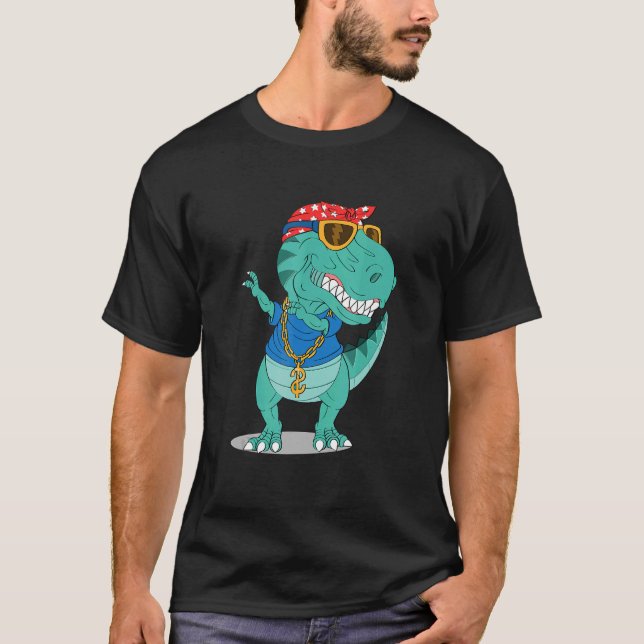 Dancing Dinosaur Swag Dinosaur Dancing Dinosaur T Shirt (Framsida)
