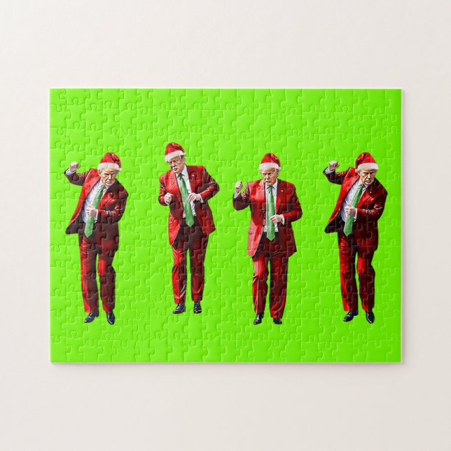 Dancing Donald Trump jul MAGA Pussel (Horisontell)