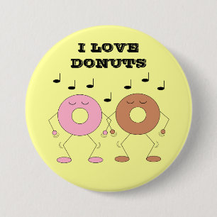 Dancing Donuts Gult Knapp