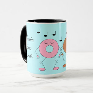 Dancing Donuts Light Blue Mugg