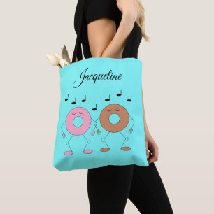 Dancing Donuts Pastel Blue Tygkasse