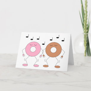 Dancing Donuts White: Blank Kort