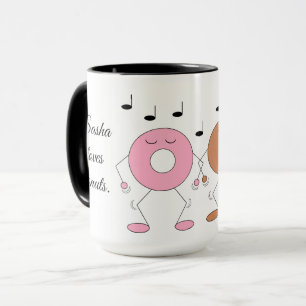 Dancing Donuts White Mugg