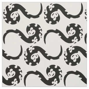 Dancing Dragons Abstrakt Fabric Tyg