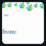 Dancing Dreidels Hanukkah Gift Märkres Fyrkantigt Klistermärke<br><div class="desc">Dessa märkre är det perfekt sättet att tala om för alla vilka Hanukkah-tillhör de får!</div>