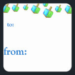 Dancing Dreidels Hanukkah Gift Märkres Fyrkantigt Klistermärke<br><div class="desc">Dessa märkre är det perfekt sättet att tala om för alla vilka Hanukkah-tillhör de får!</div>