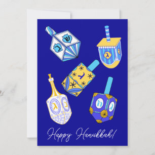 Dancing Dreidels Hanukkah Julkort