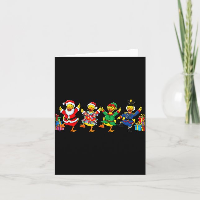Dancing Ducks Christmas Cute Holiday Party Apparel Kort (Framsida)