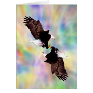 Dancing eagles hälsningskort